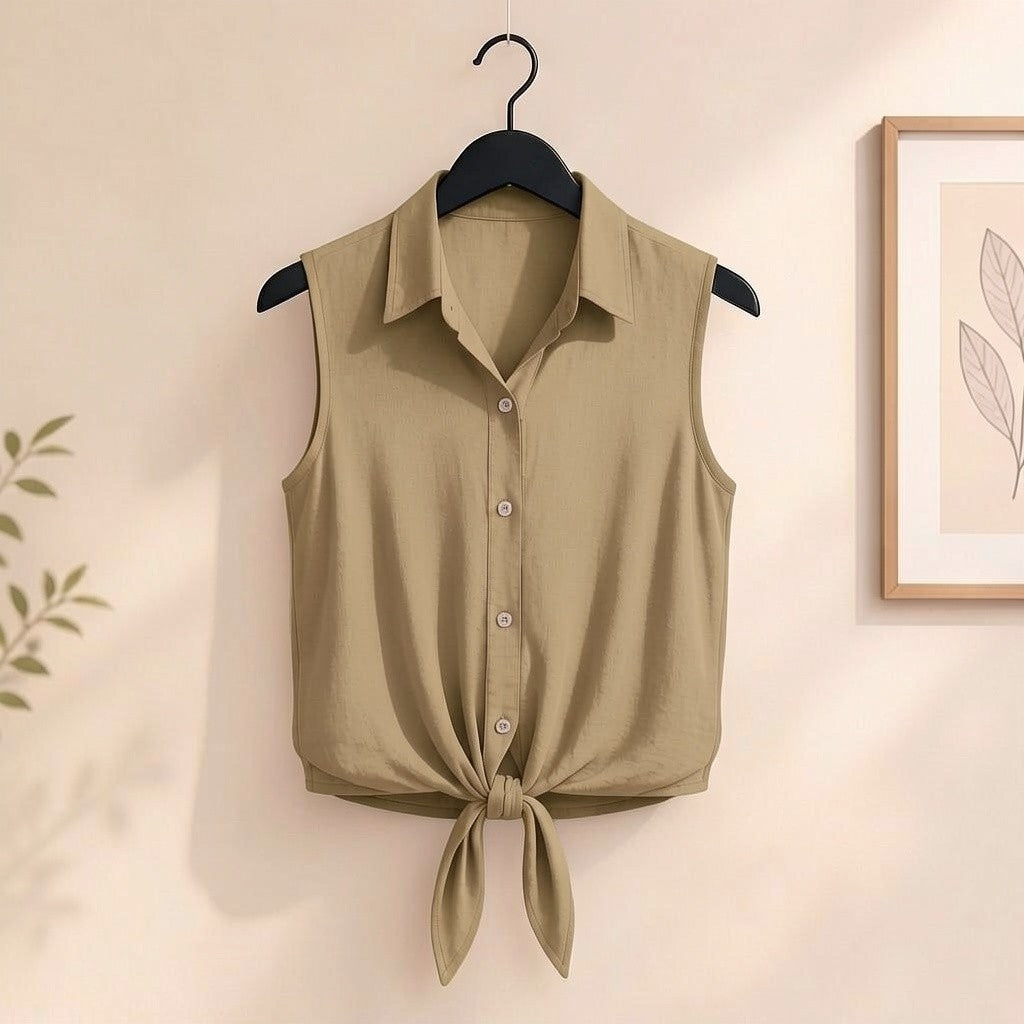 Bluse mit Knoten