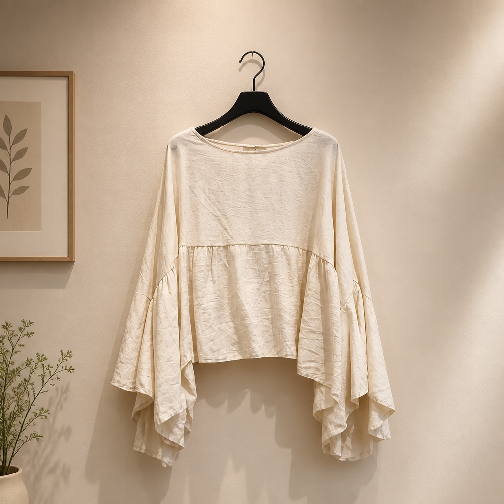 Bluse mit Volantärmeln