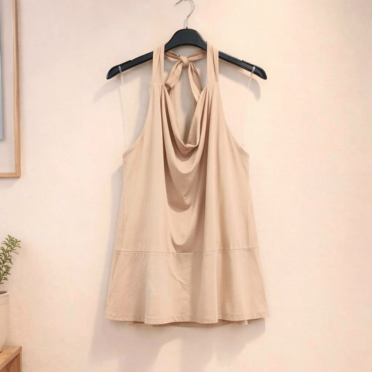 Neckholder Top mit Wasserfall Ausschnitt