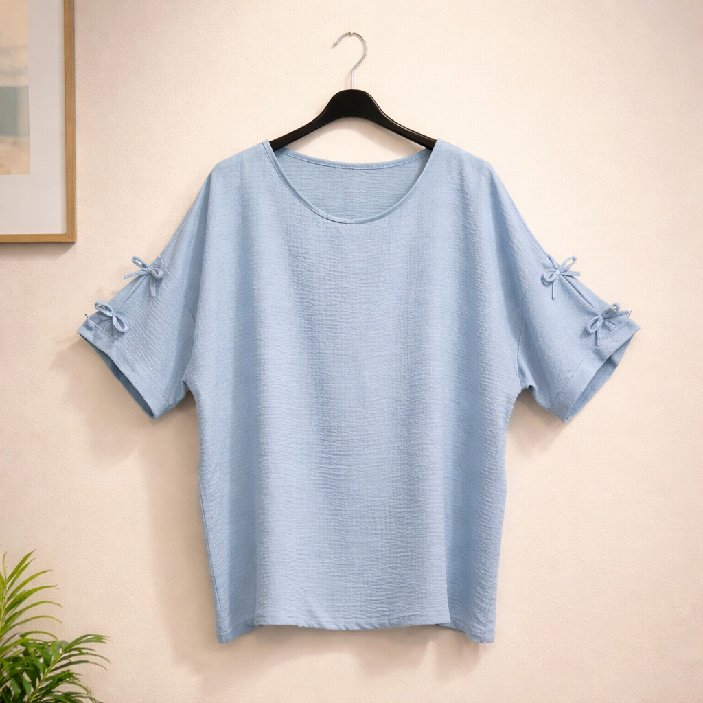 Viskose Shirt mit Detail am Ärmel