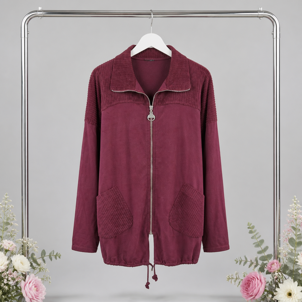 Leichte Jacke mit Softcord Details