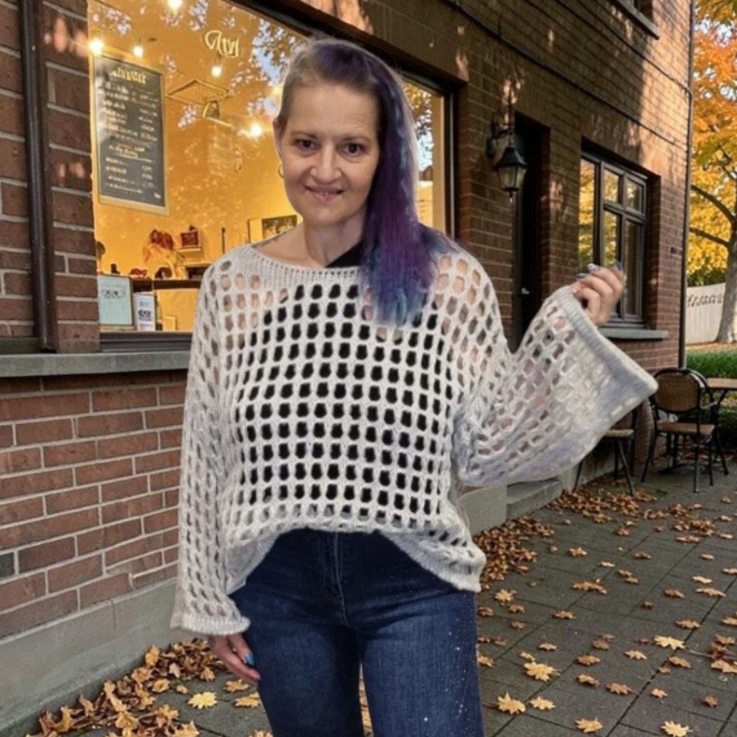 Strickpulli Netzdesign
