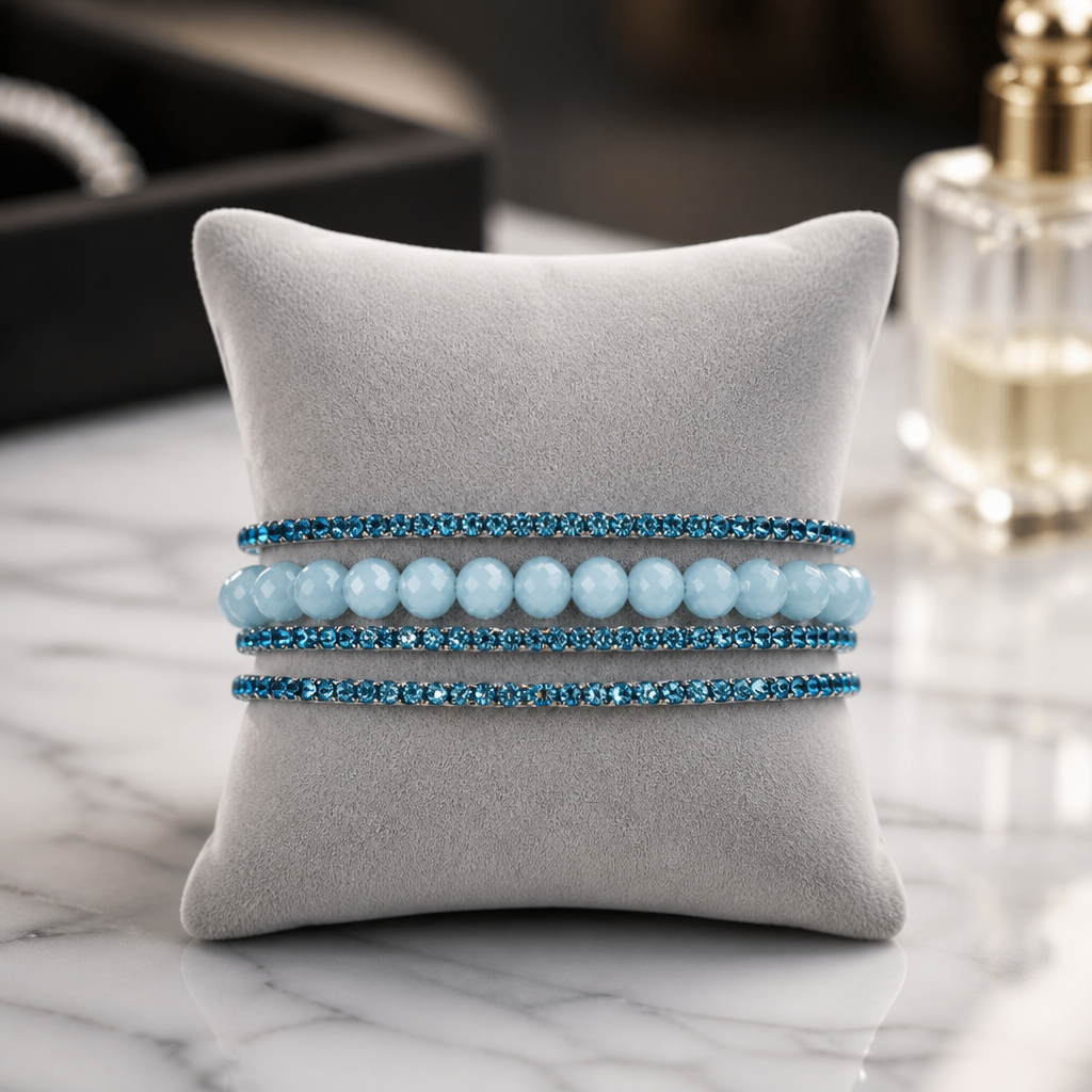 4er Set funkelnde Armbänder