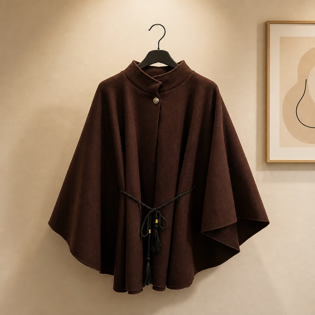 Poncho mit Gürtel