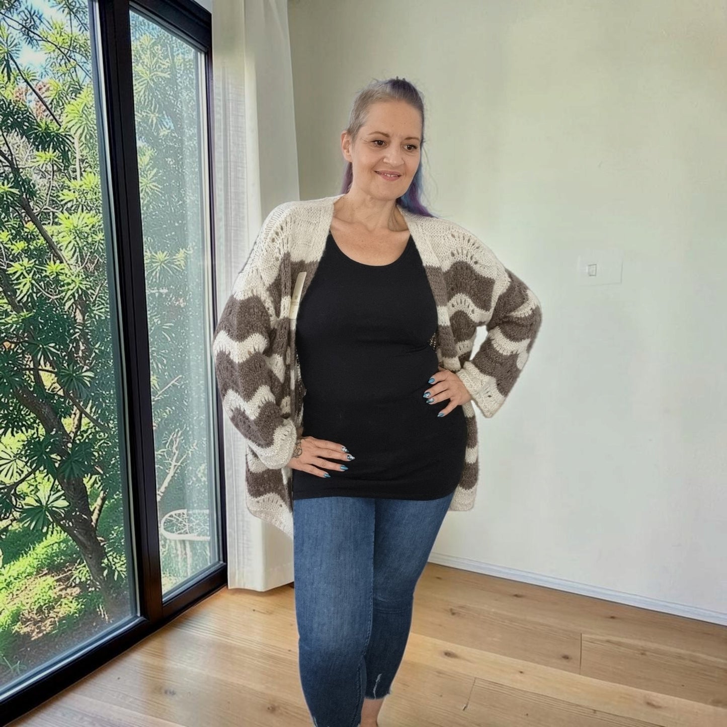 Cardigan mit Streifen