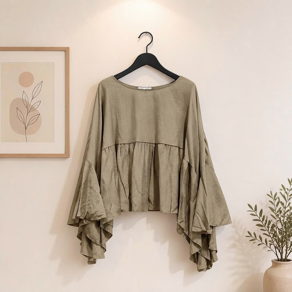 Bluse mit Volantärmeln