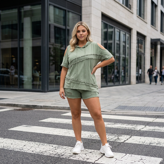 Lässiges Hoodieshirt mut Schulter cutouts