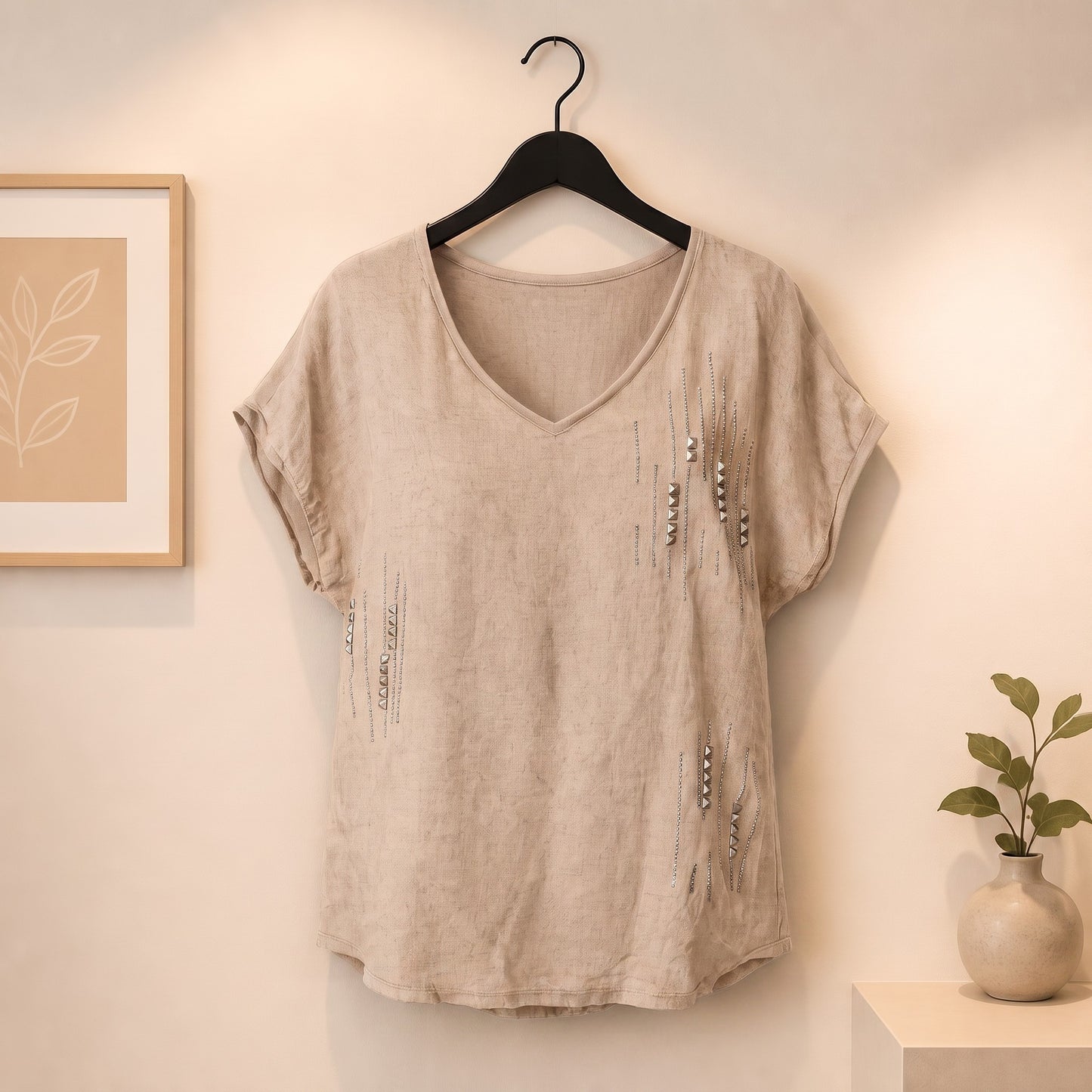 Lässiges Shirt Strass und Nieten