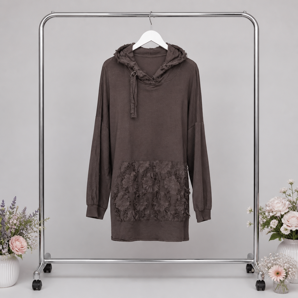 Lässiger Hoodie mit Fransendetails
