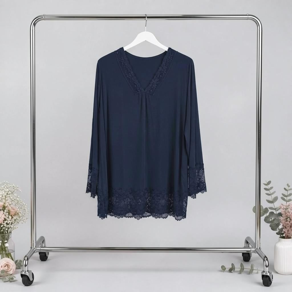Basic Shirt mit Spitze