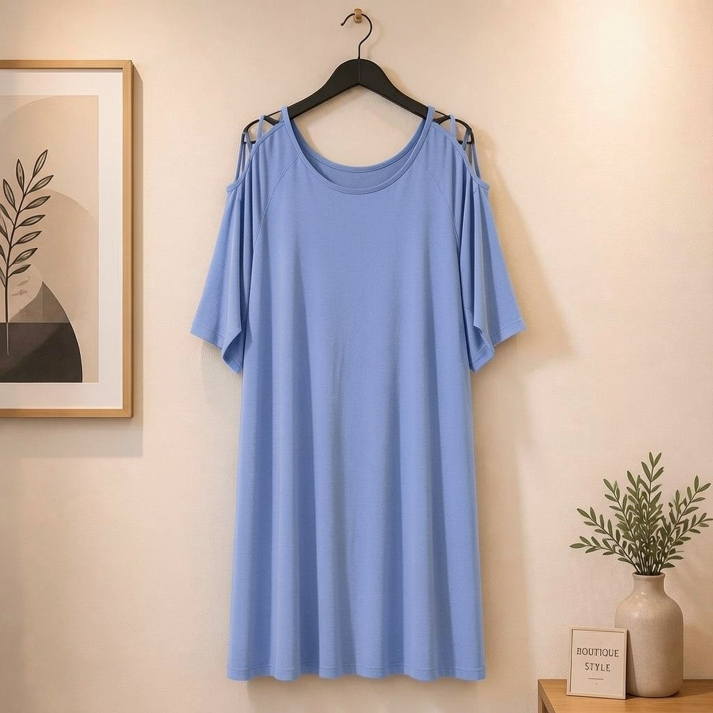 Longshirt mit gekreuzten Cutouts