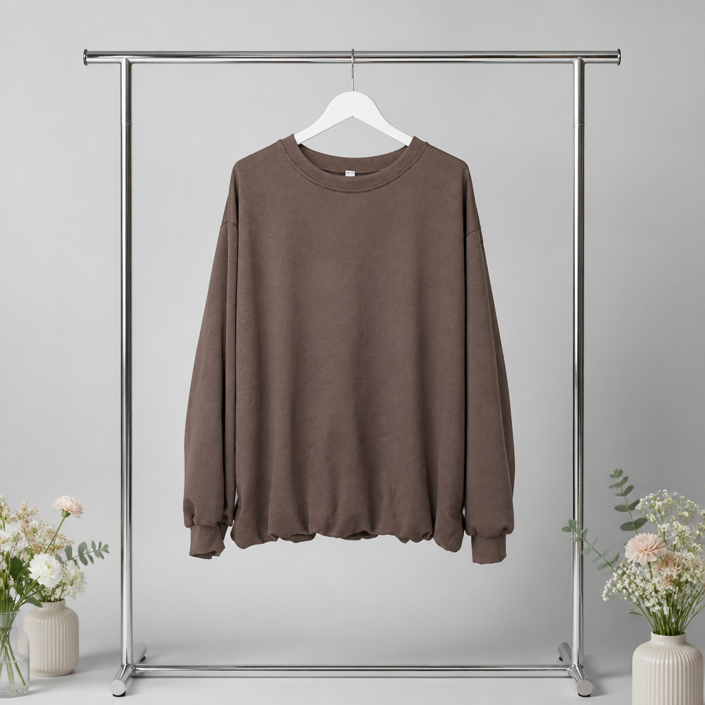 Basic Sweater mit elastischem Saum