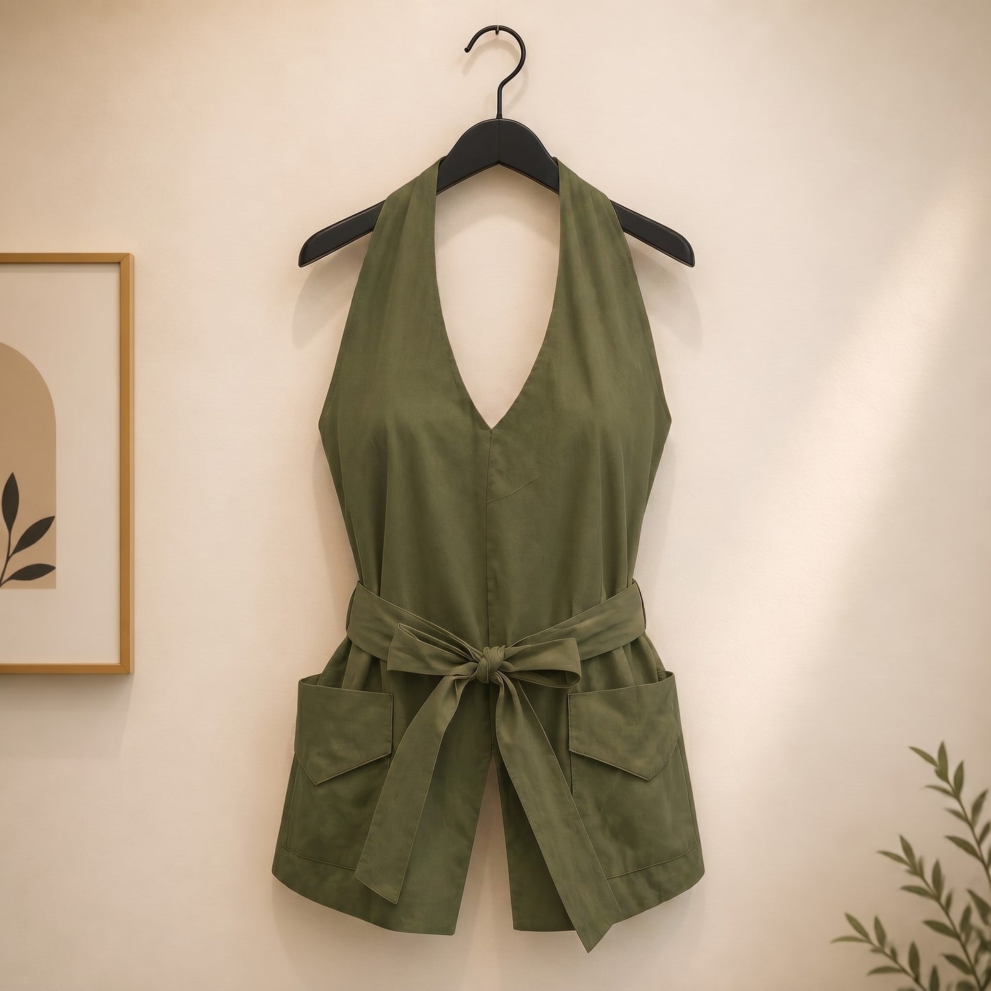 Neckholder Top mit Bindegürtel