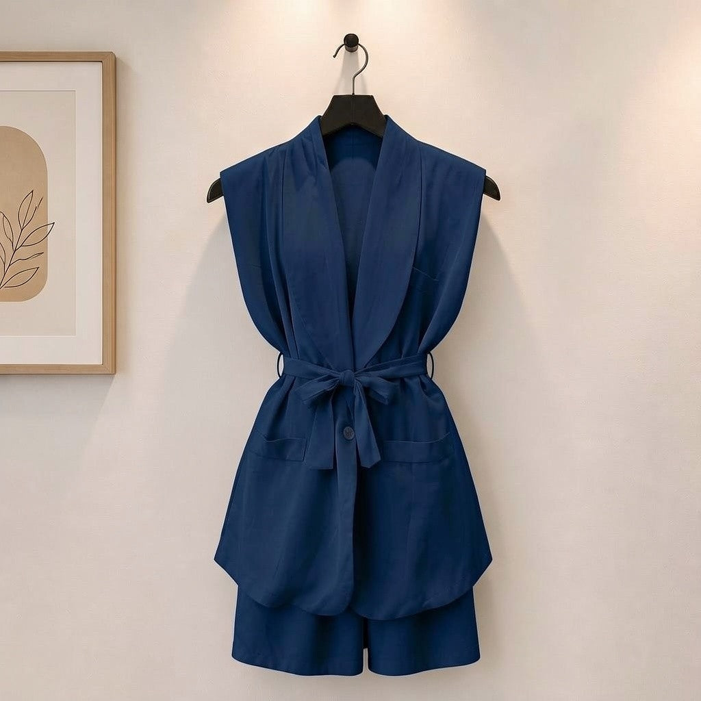 Gilet aus Satin-Viskose
