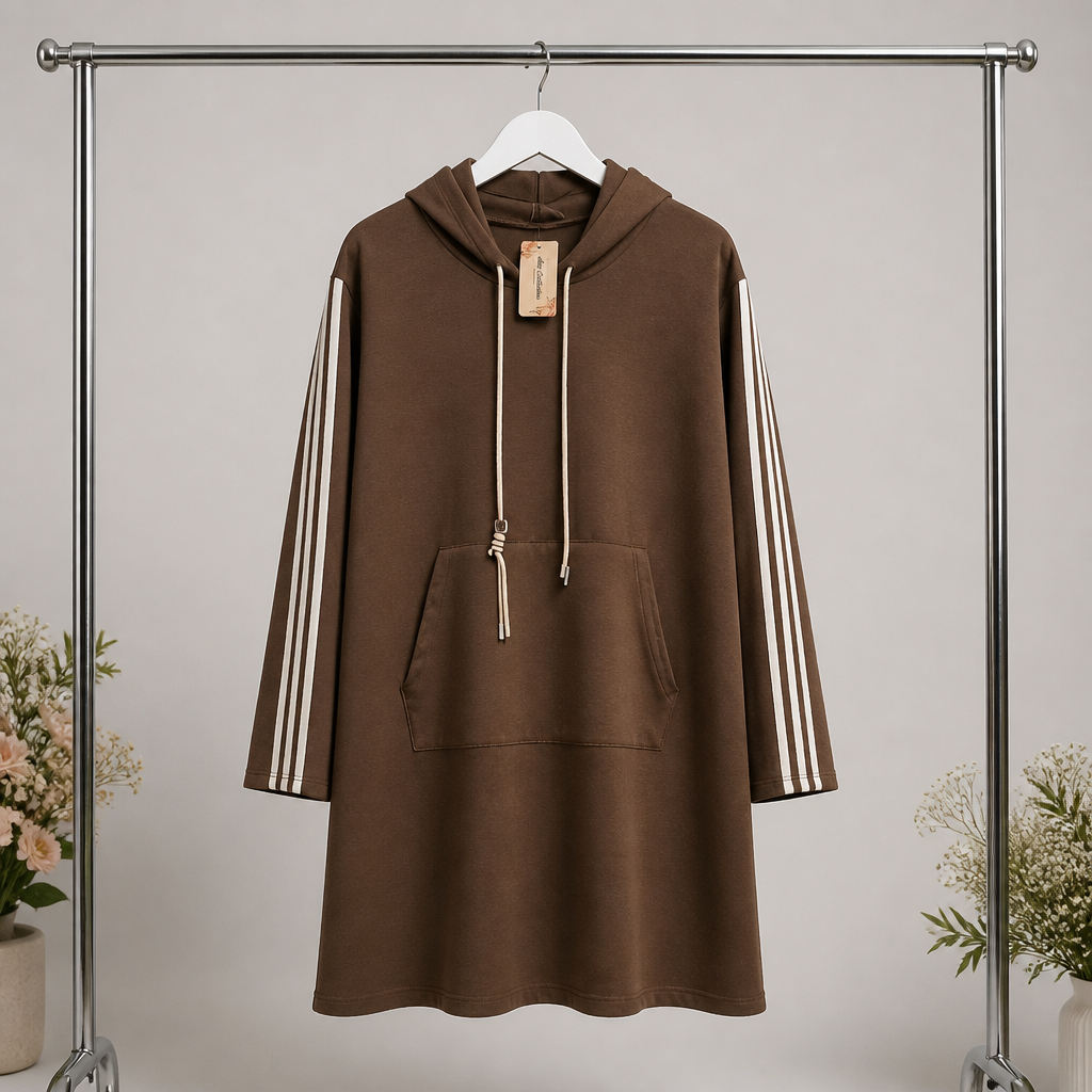 Hoodiekleid mit Streifendesign
