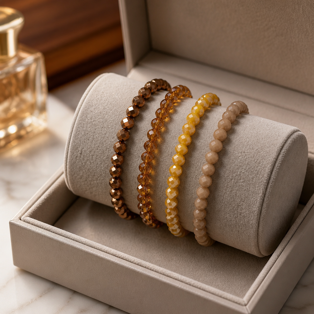 4er Set facettierte Armbänder