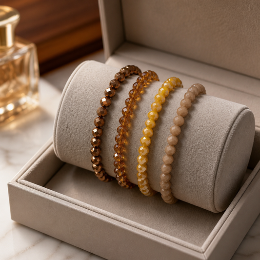 4er Set facettierte Armbänder