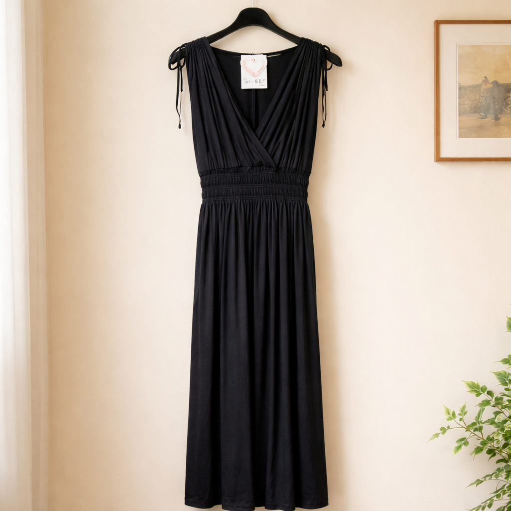 Tailliertes Sommerkleid uni