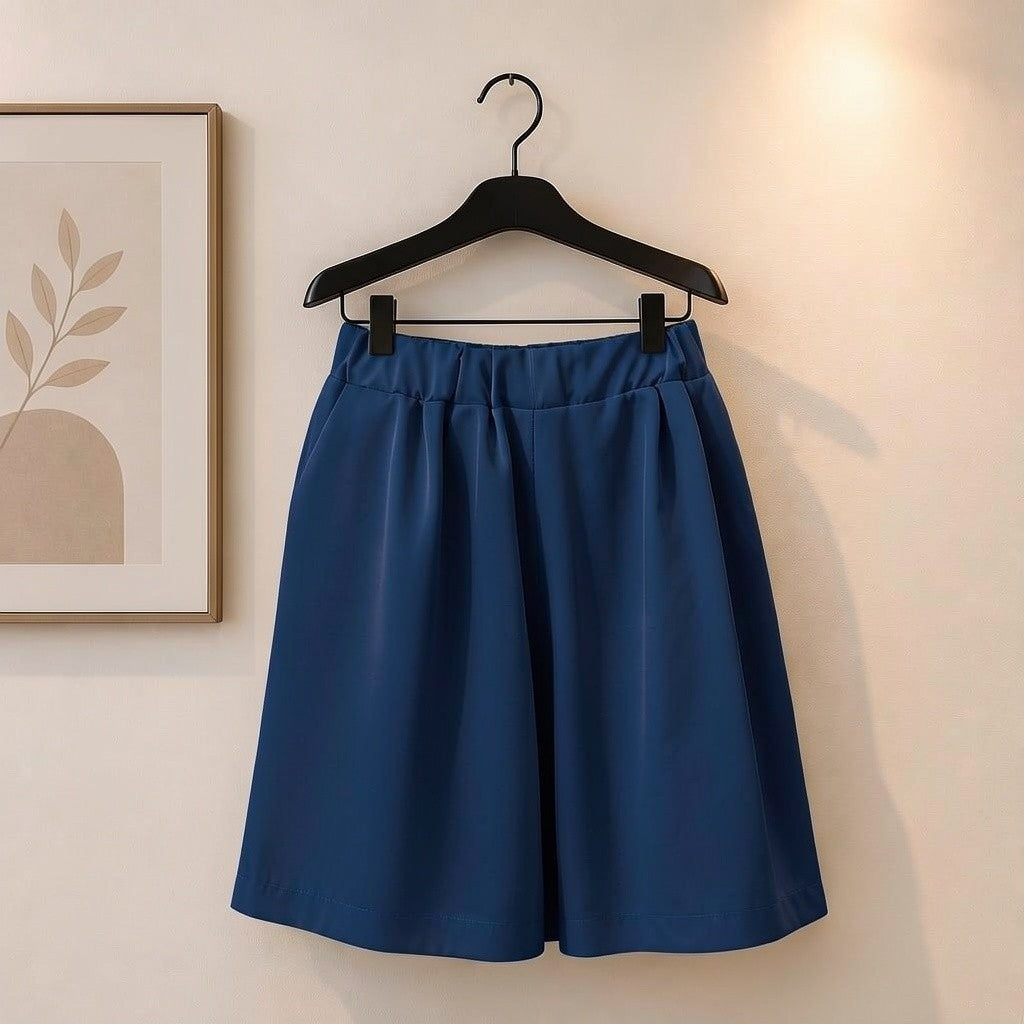 Satin-Viskose Short mit Taschen