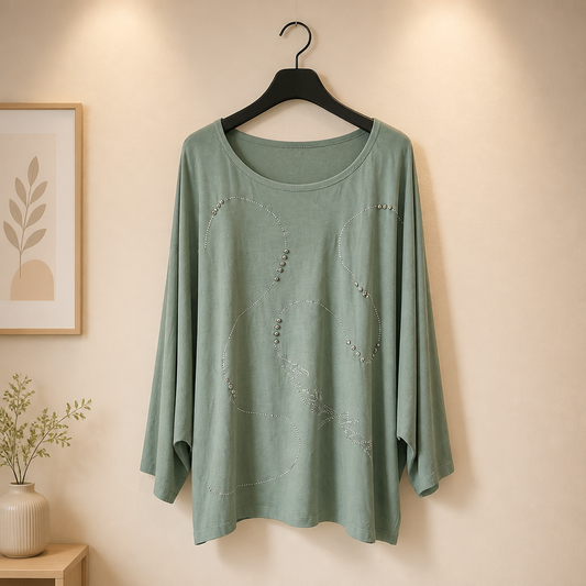 Fledermaus Shirt mit Strass