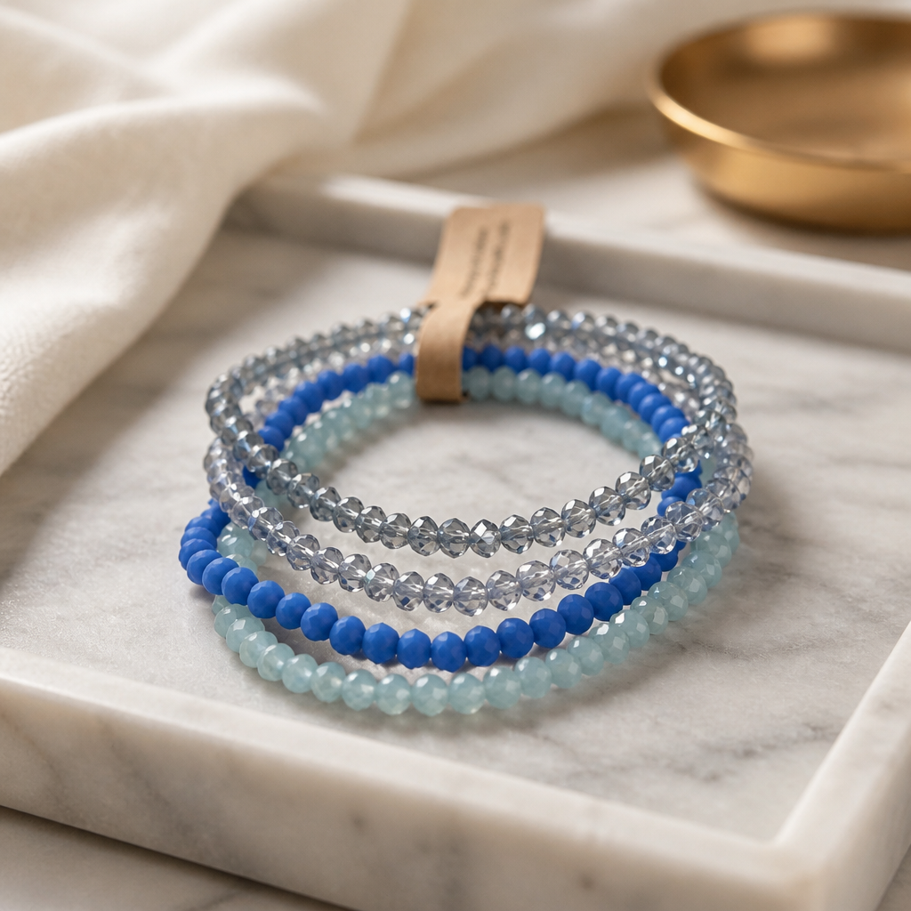 4er Set facettierte Armbänder