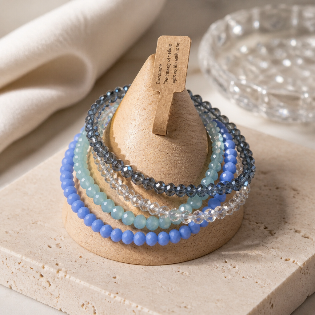 4er Set facettierte Armbänder