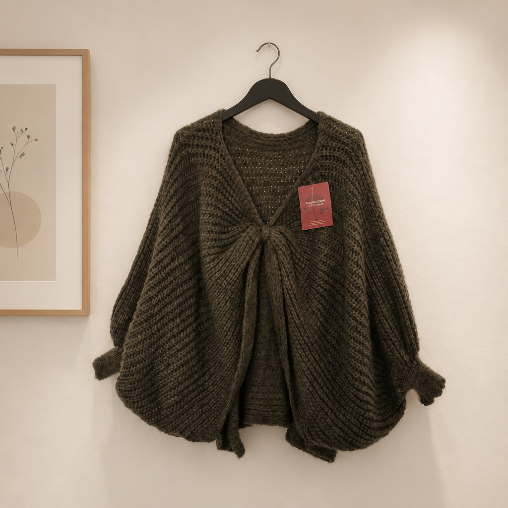 Strickpulli mit Raffung
