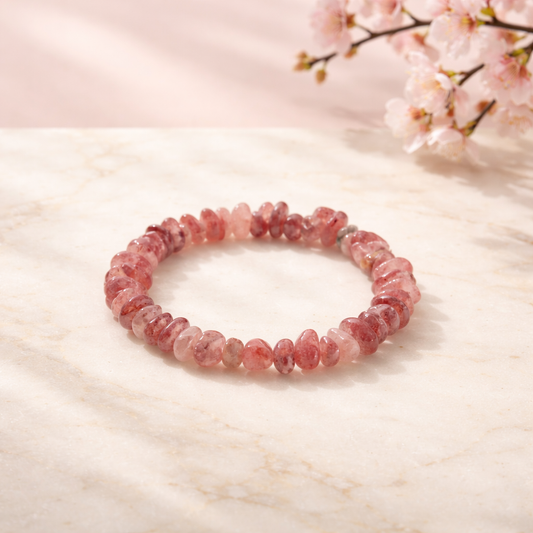 Erdbeerquarz Splitterarmband