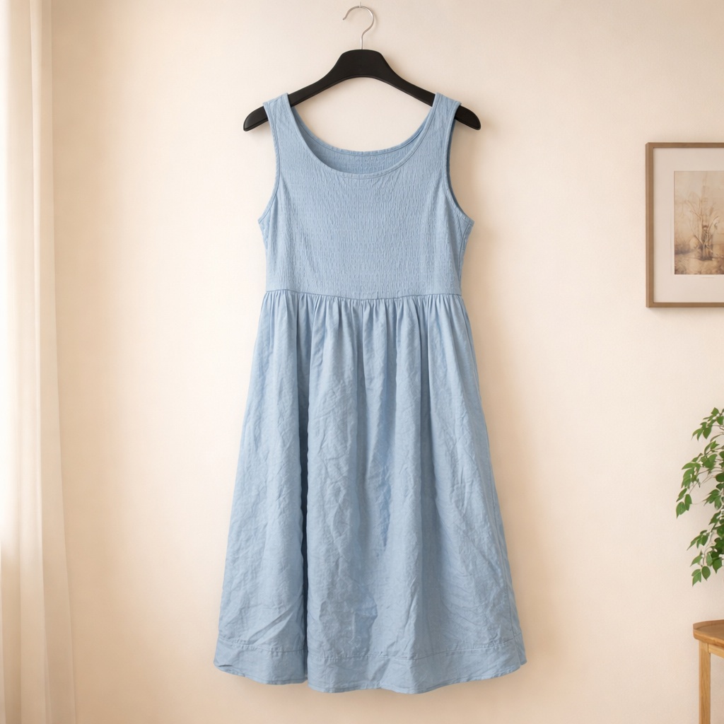 Midi Kleid mit Ripp Oberteil