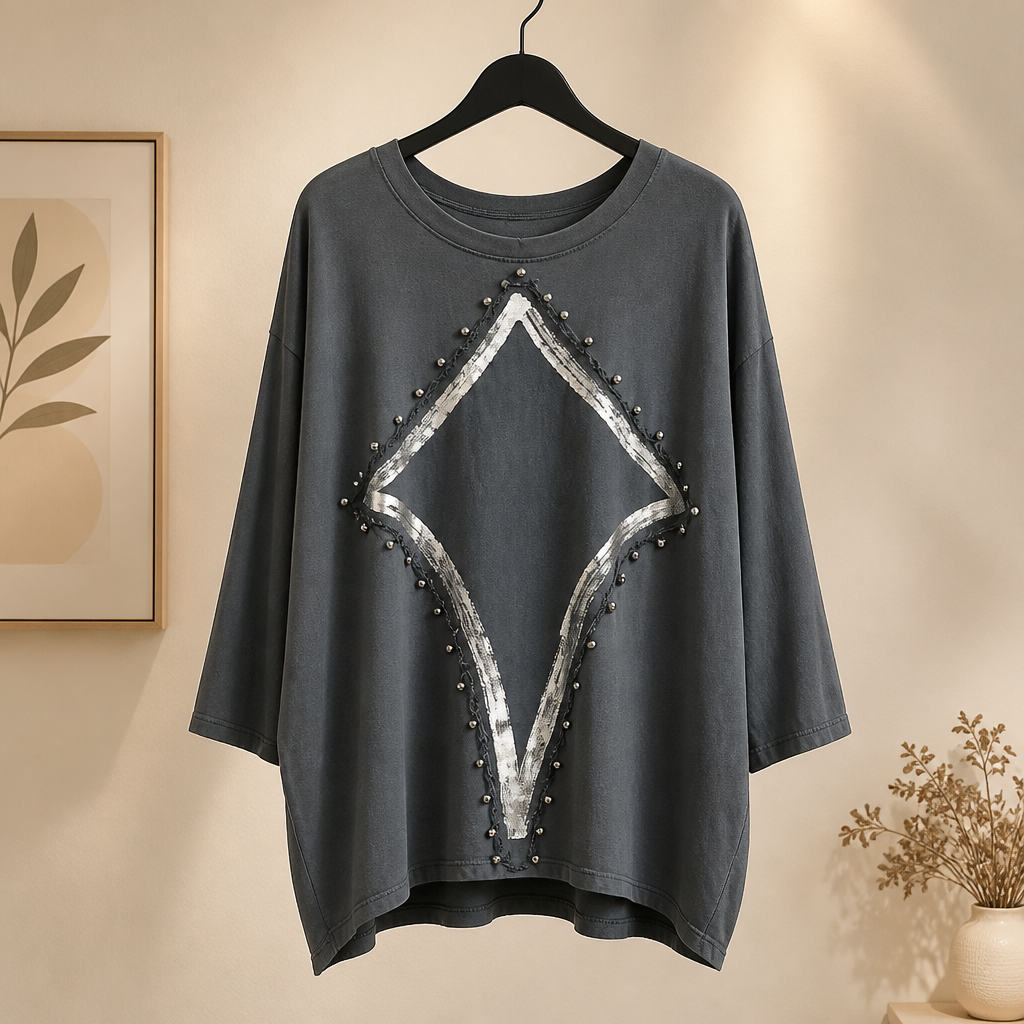 Shirt mit Perlen und Ornament