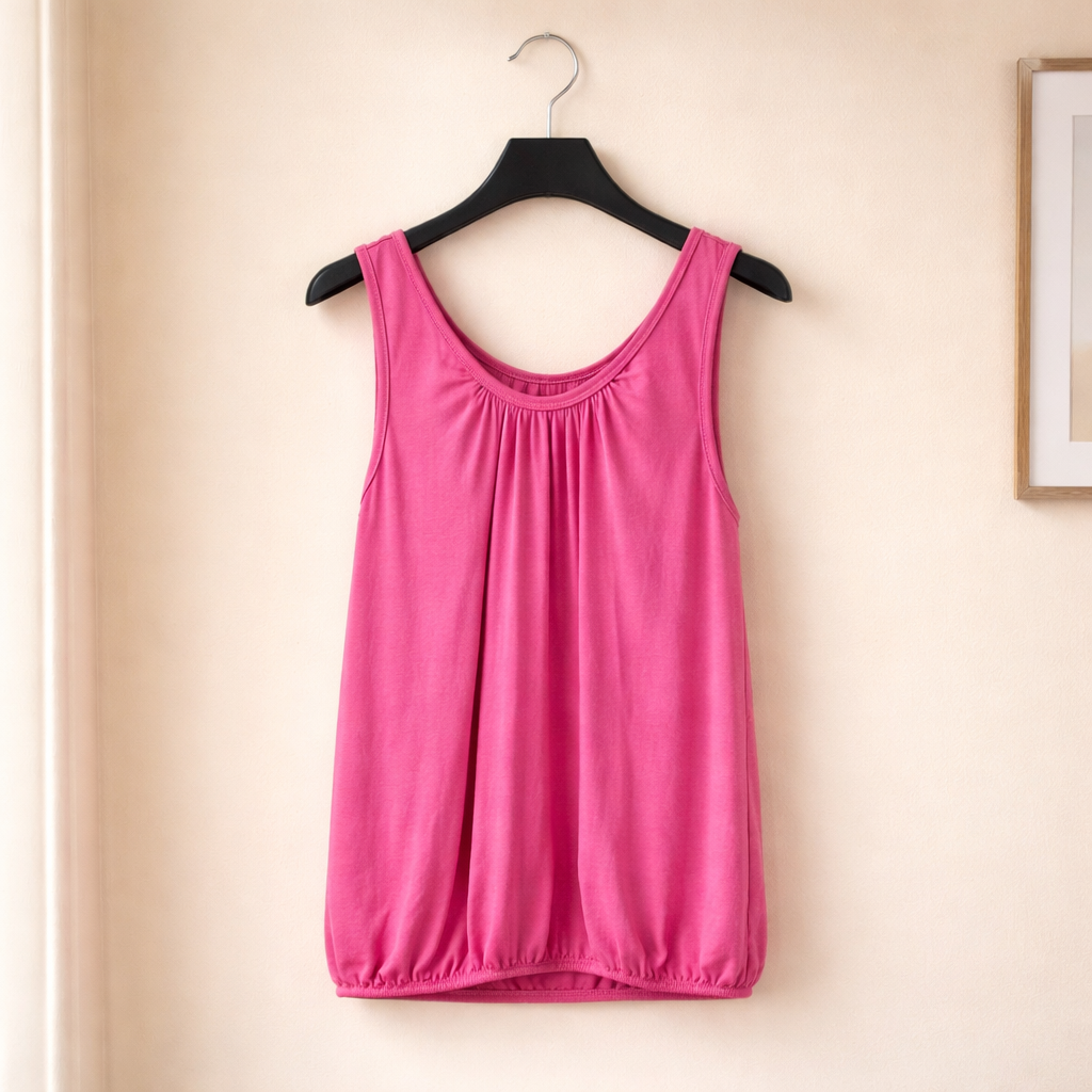 Basic Top mit elastischem Saum