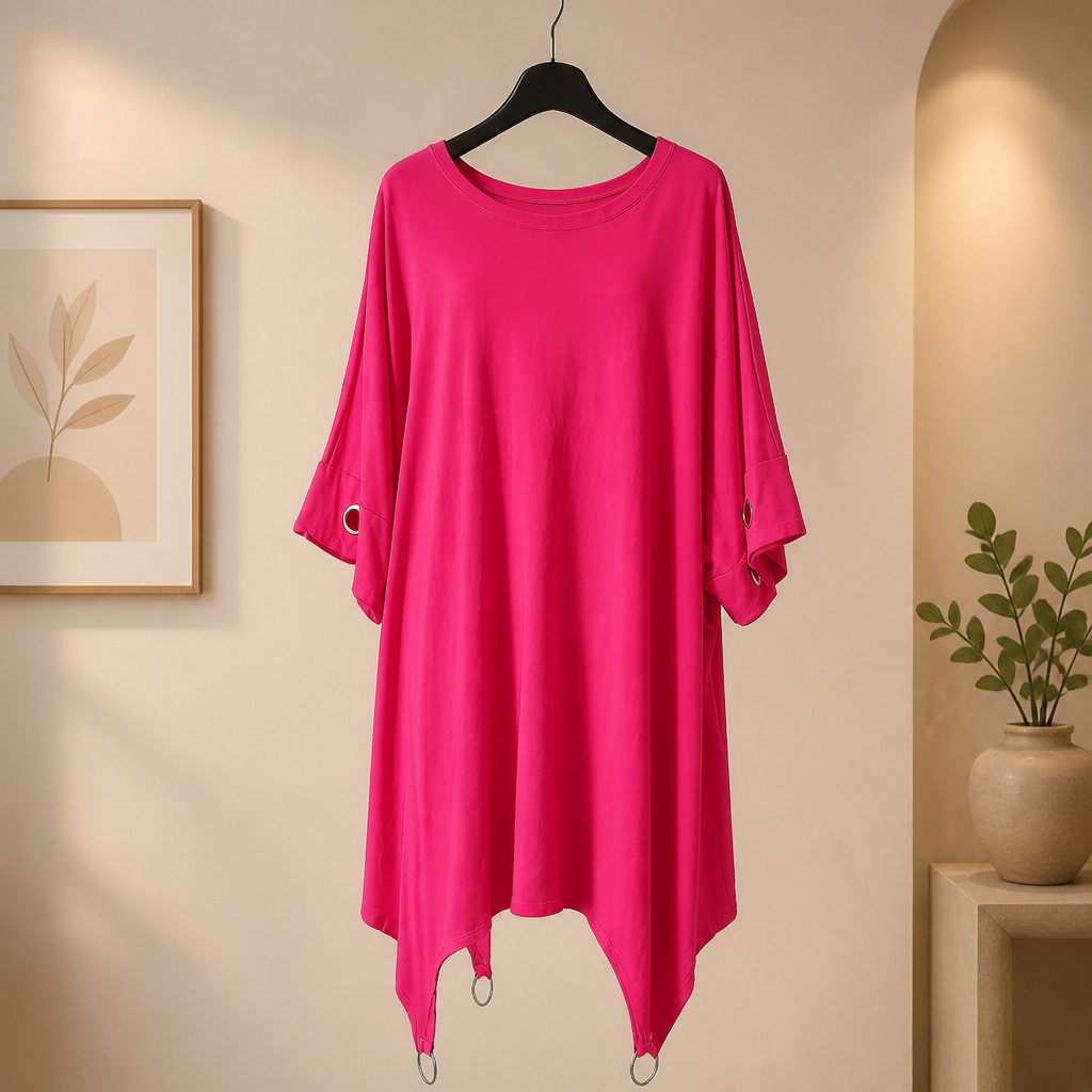 Longshirt mit Metallringen und Ösen
