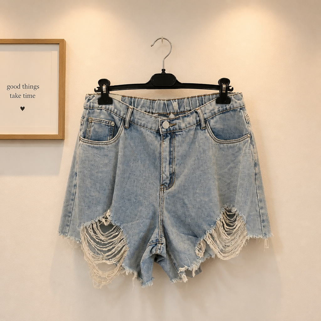 Destroyed Jeans-Shorts