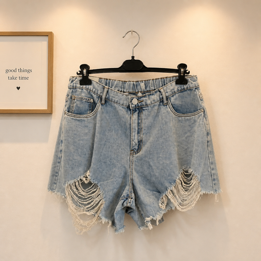 Destroyed Jeans-Shorts