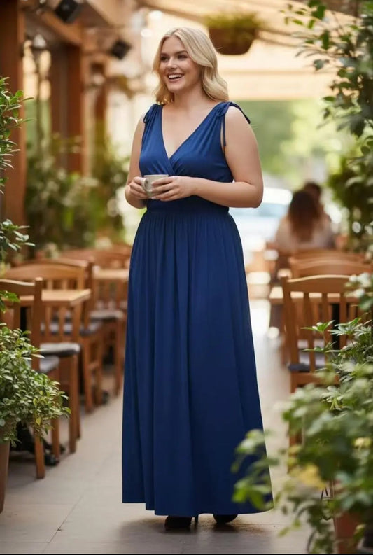 Tailliertes Sommerkleid uni