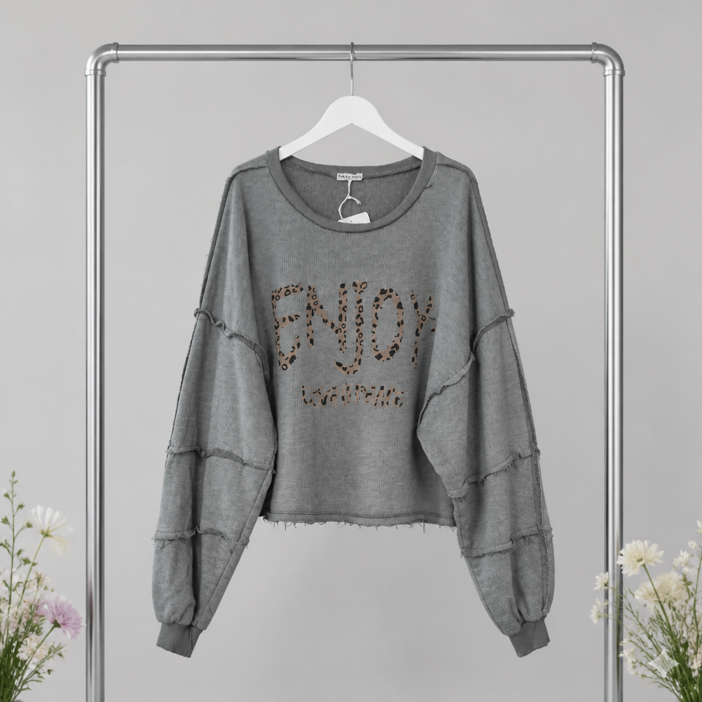 Kurzer Sweater "Enjoy"