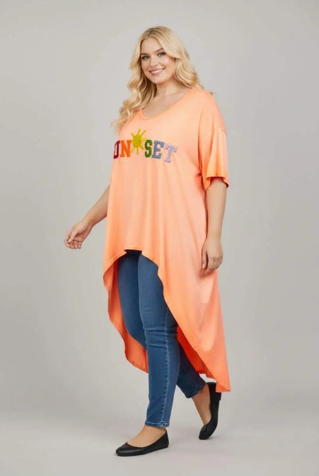 Vokuhila Shirt Sunset mit Taschen
