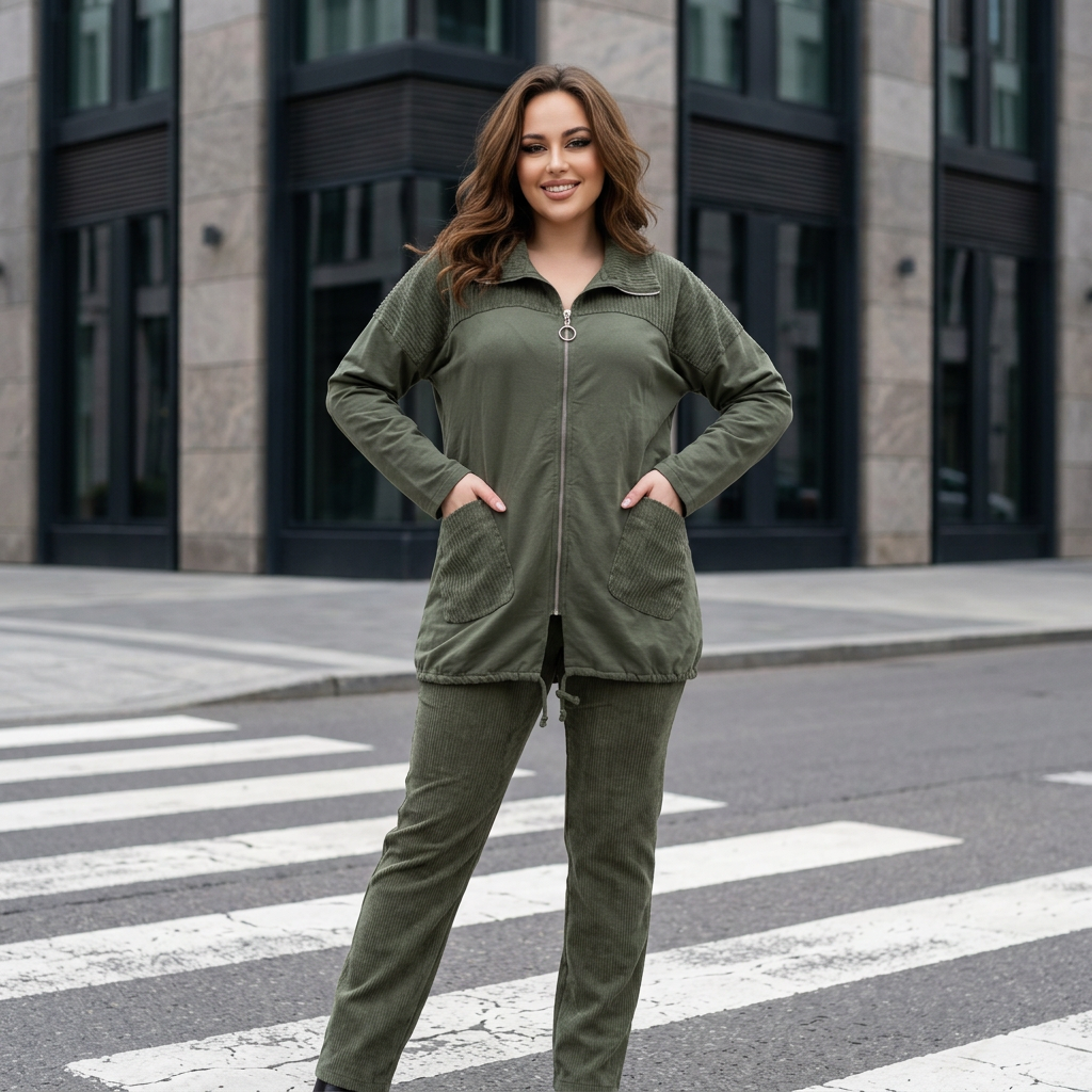 Leichte Jacke mit Softcord Details