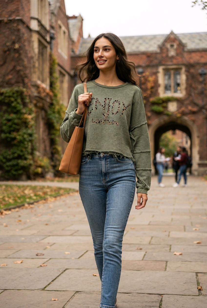 Kurzer Sweater "Enjoy"