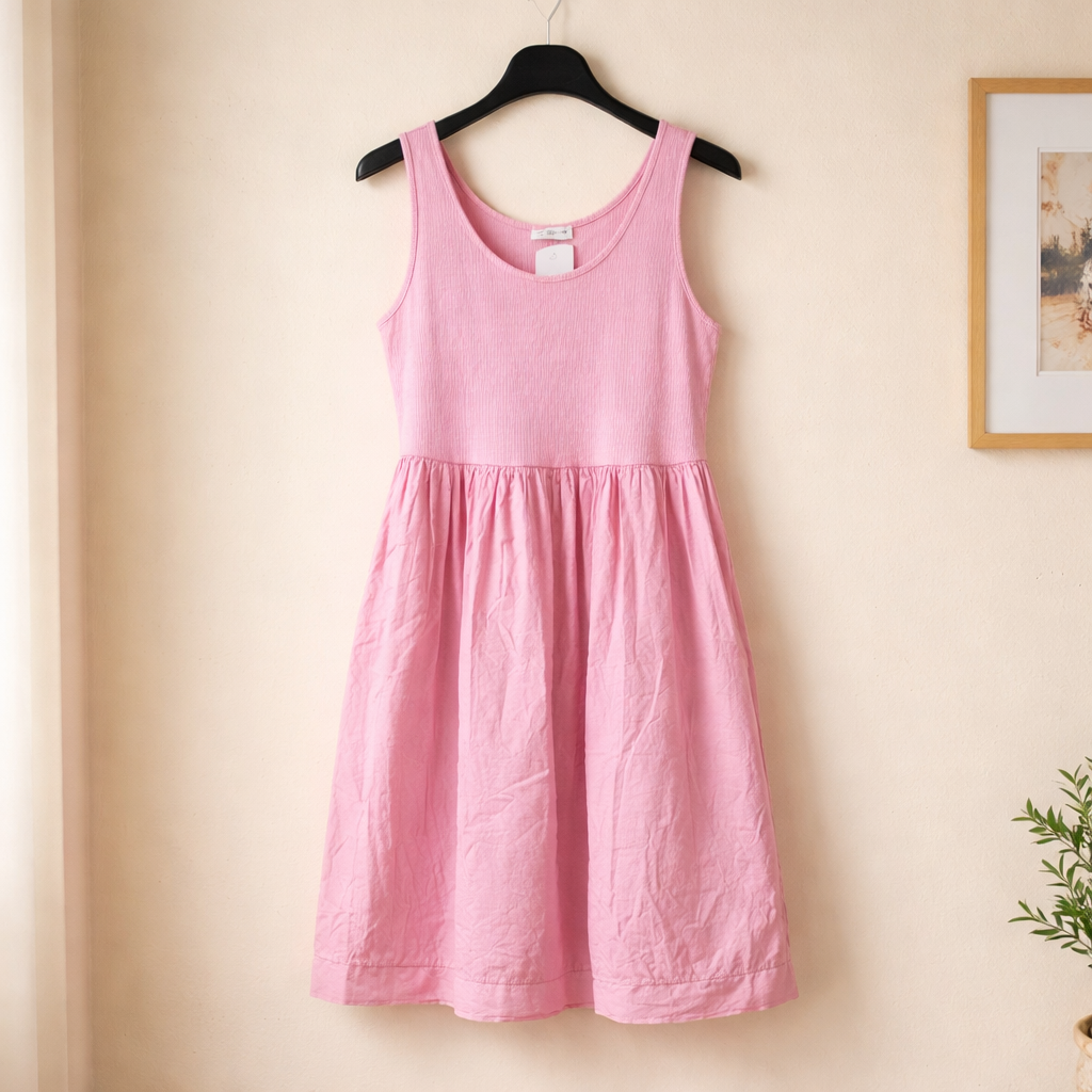 Midi Kleid mit Ripp Oberteil