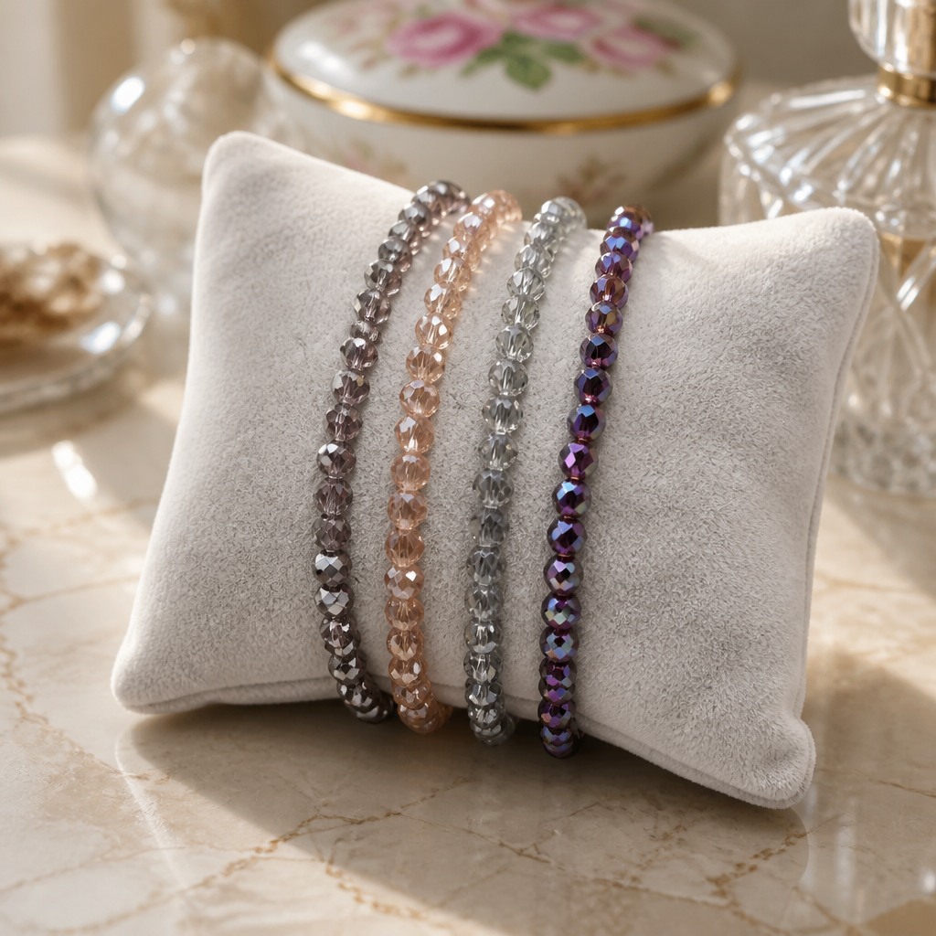 4er Set facettierte Armbänder