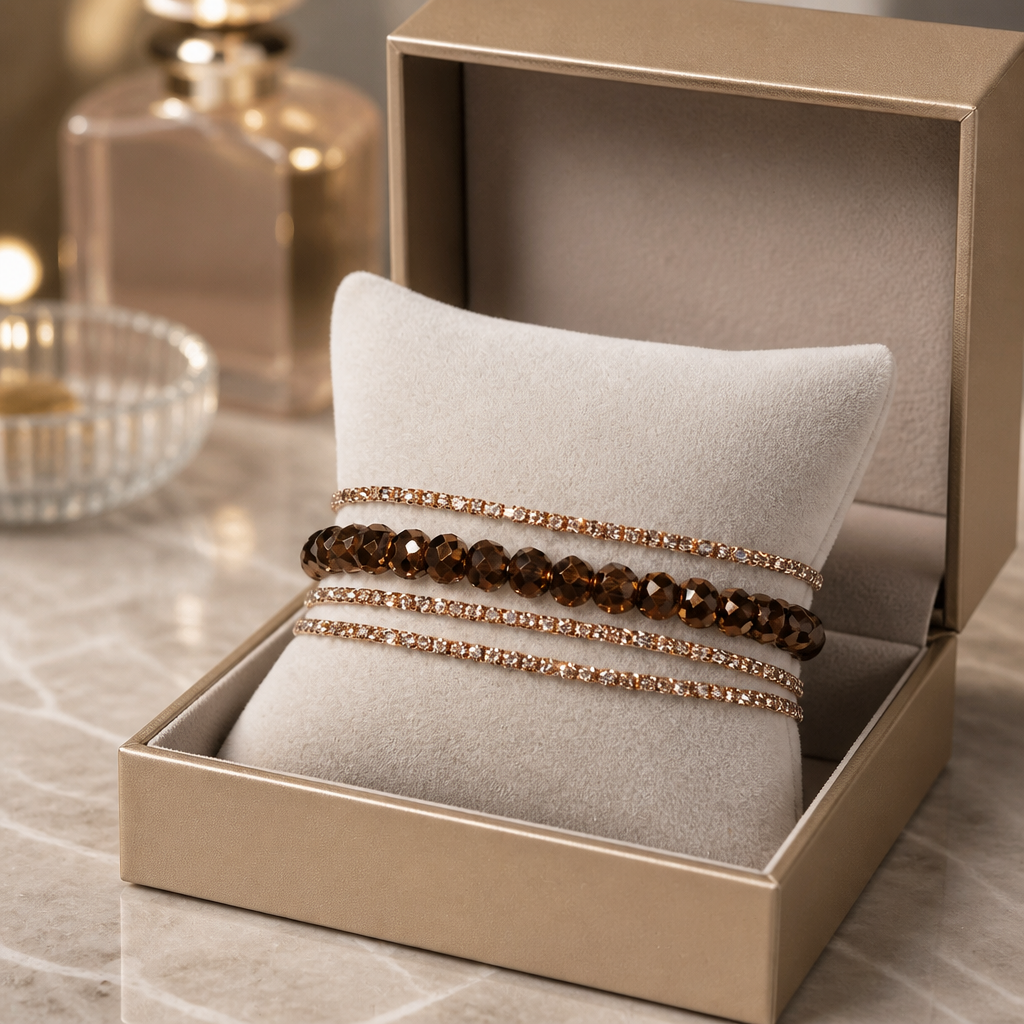 4er Set funkelnde Armbänder