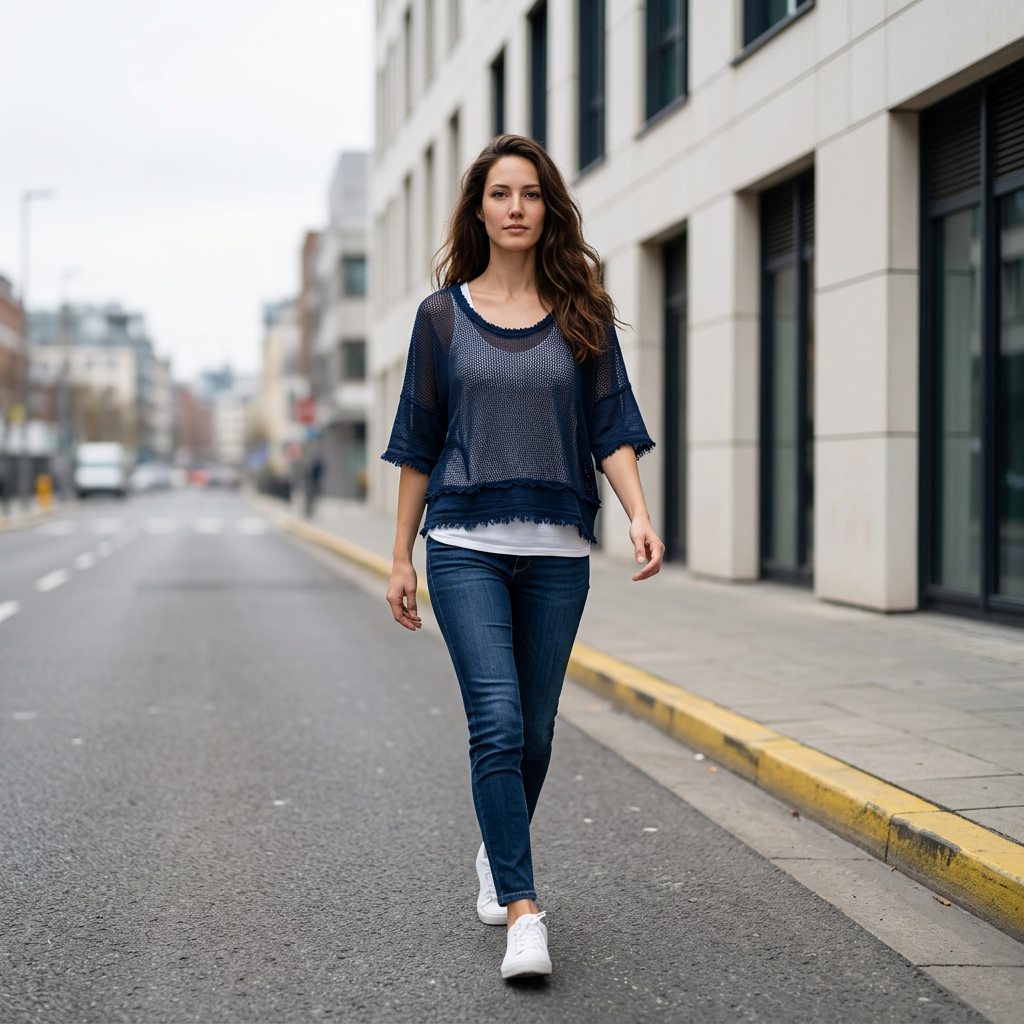 Lässiges Netzshirt mit Top