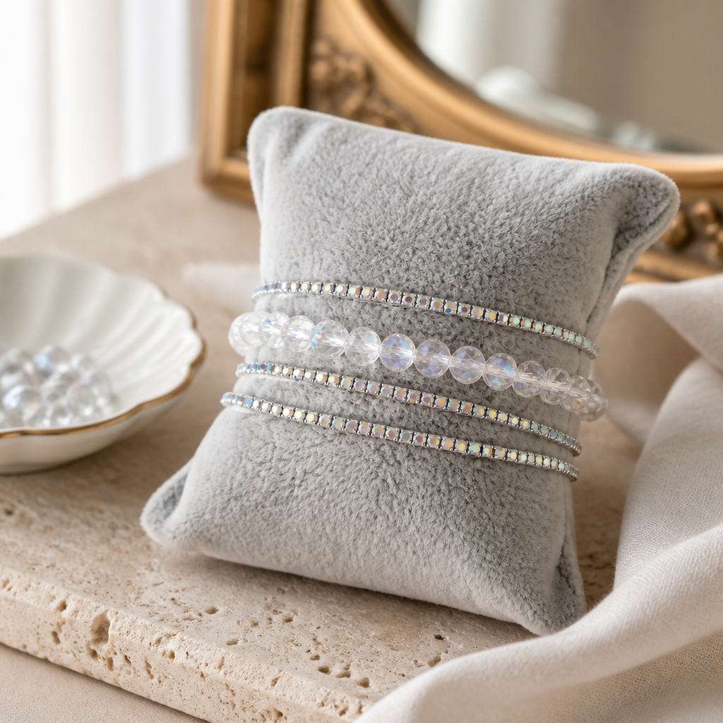 4er Set funkelnde Armbänder