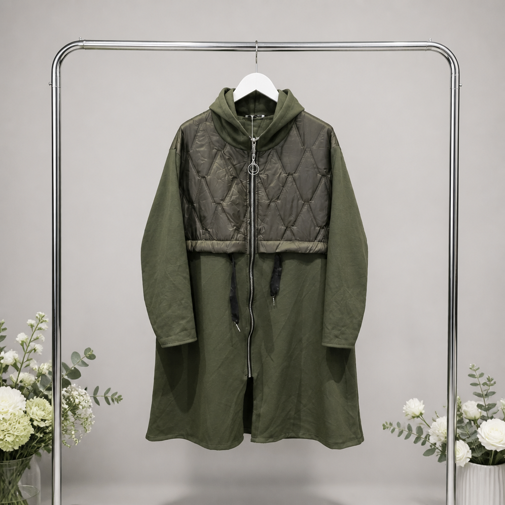 Longjacke mit Steppdetail
