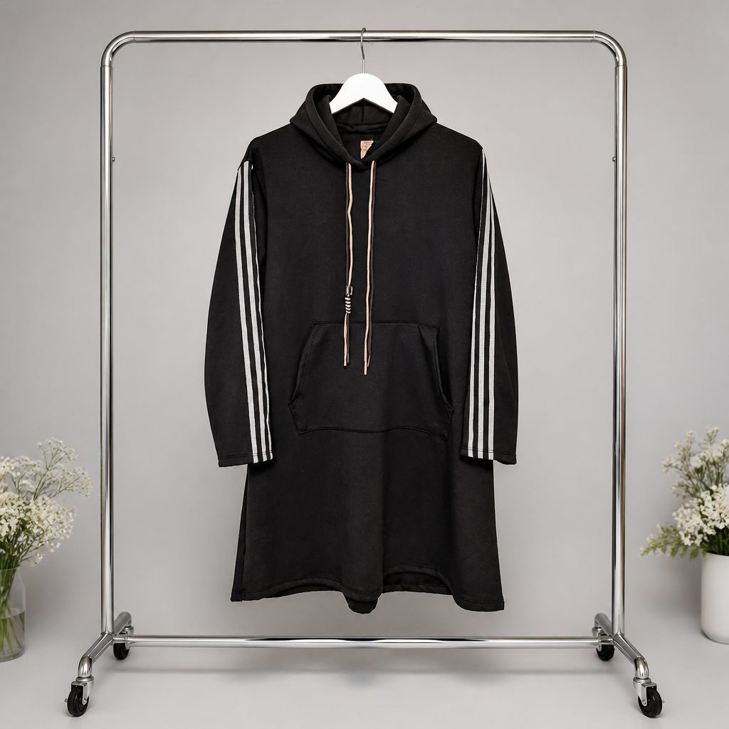 Hoodiekleid mit Streifendesign