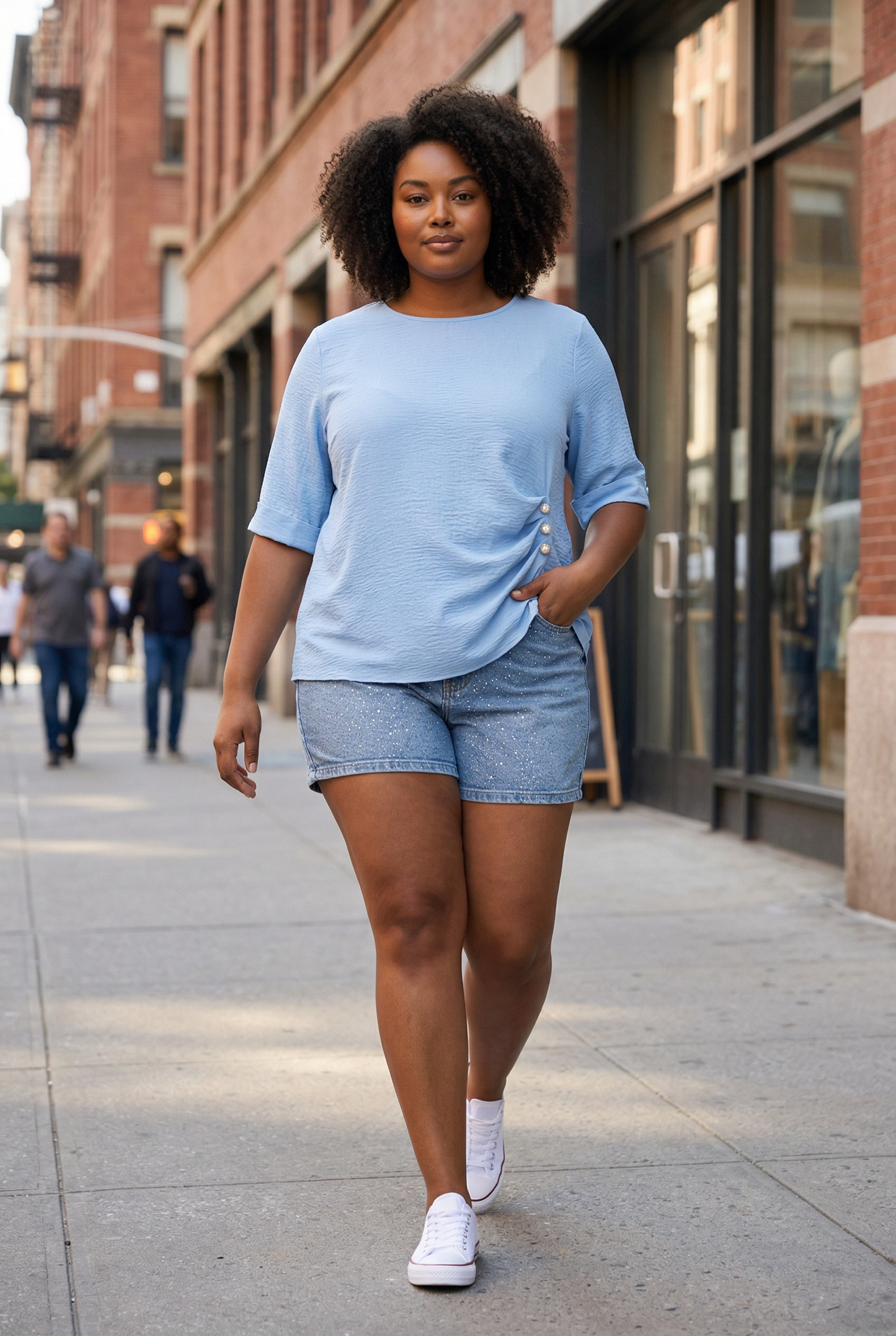 Bluse mit Knopf Details