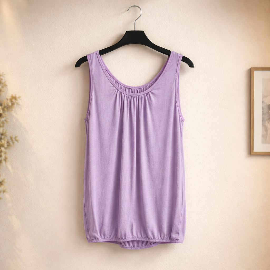 Basic Top mit elastischem Saum