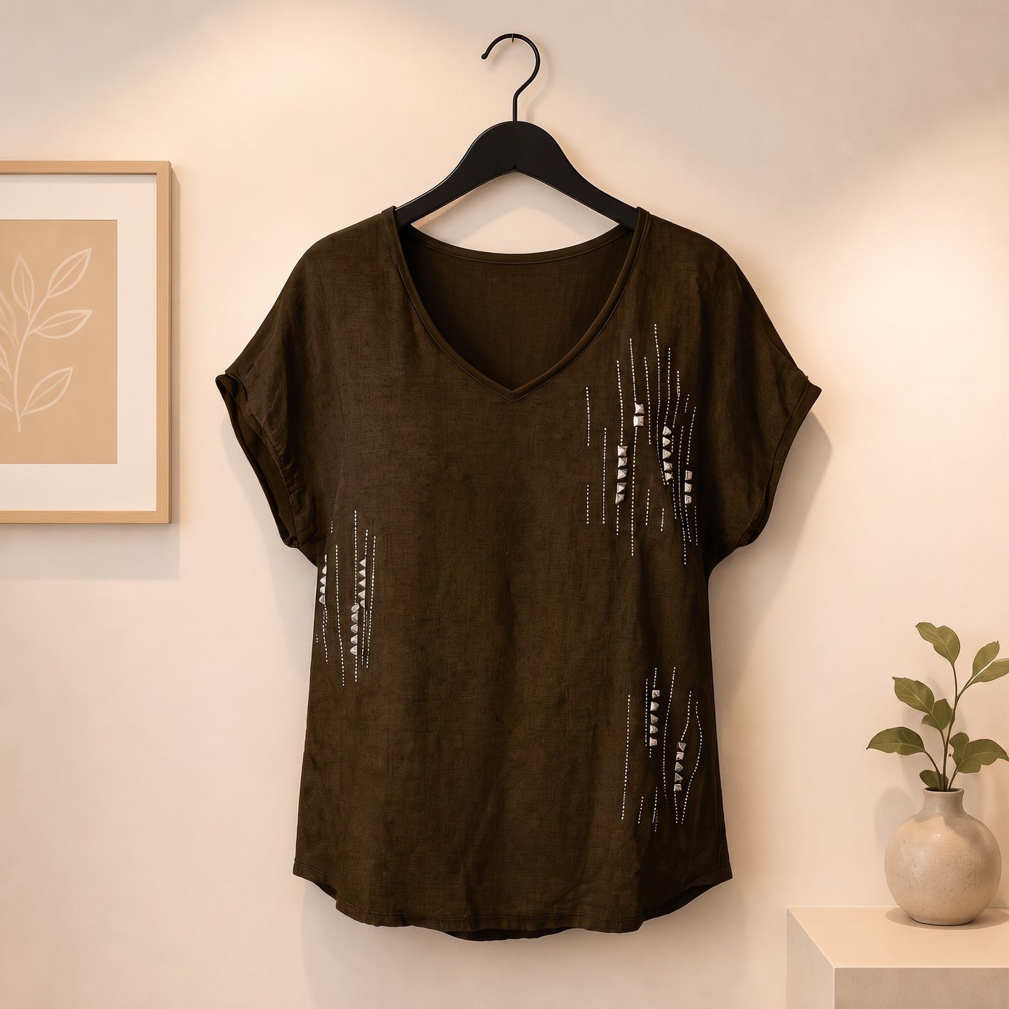 Lässiges Shirt Strass und Nieten