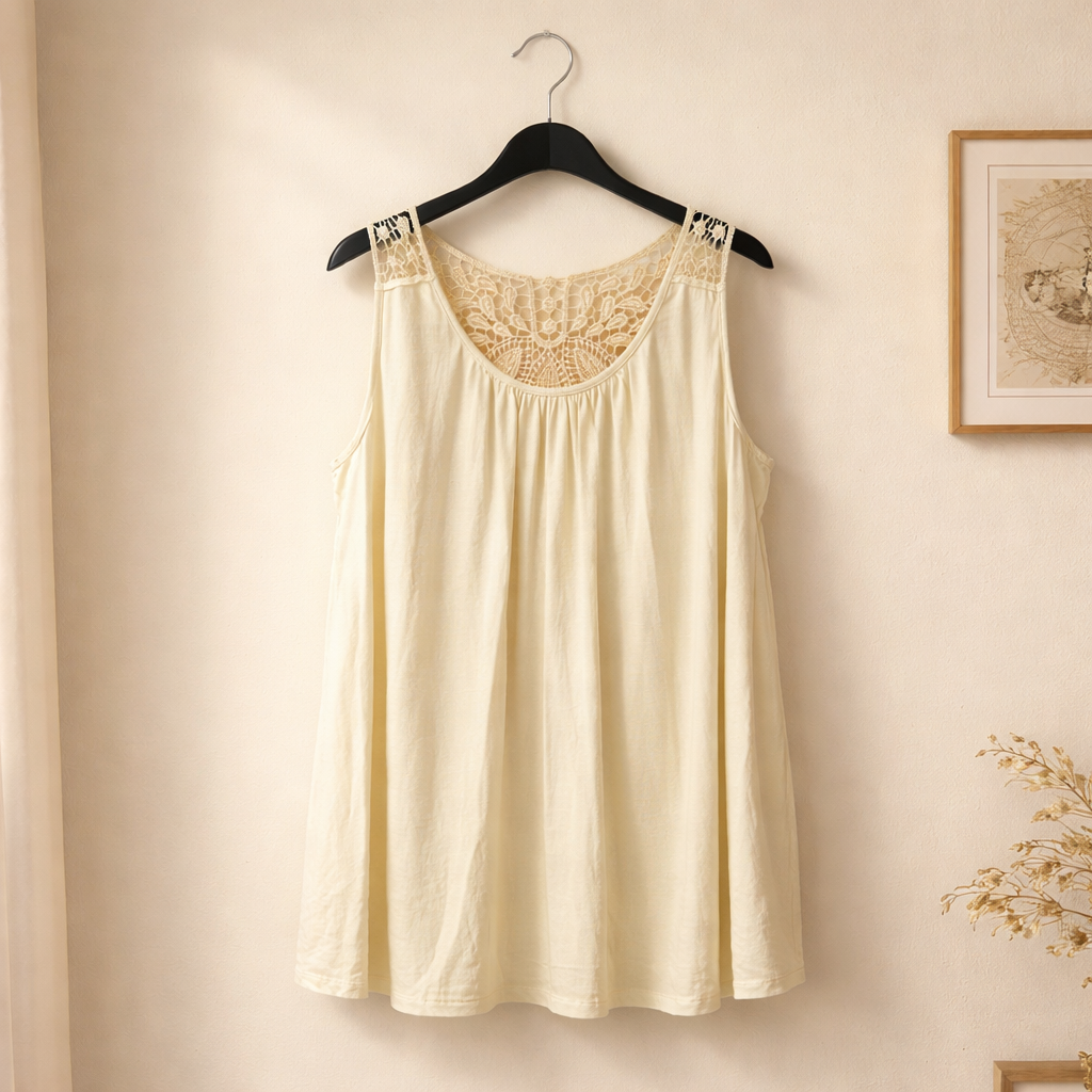 Top mit Boho Spitzen Detail